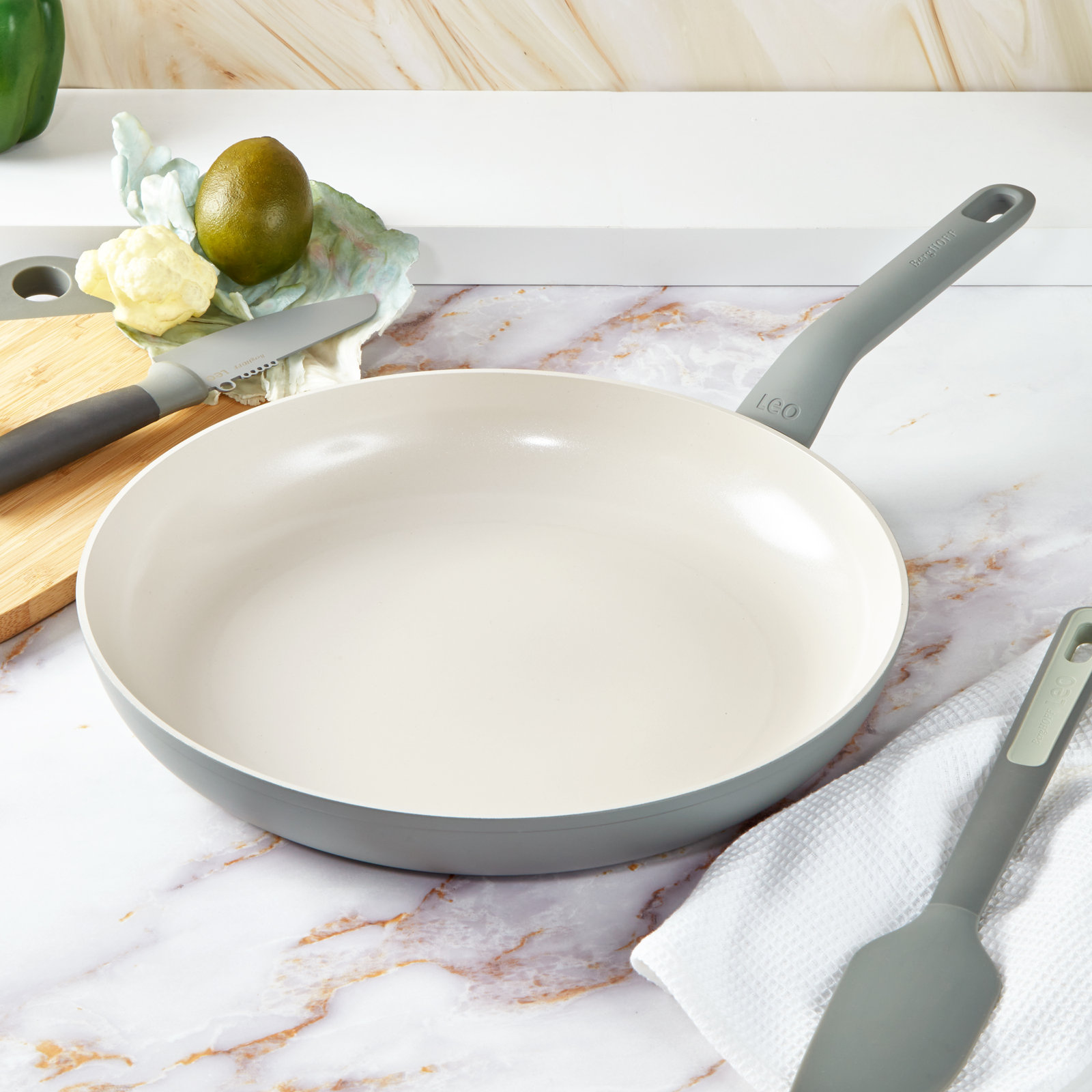 BergHOFF Leo Balance Non-stick Ceramic Frying Pan, Recycled Aluminum, Gray, 12.5"