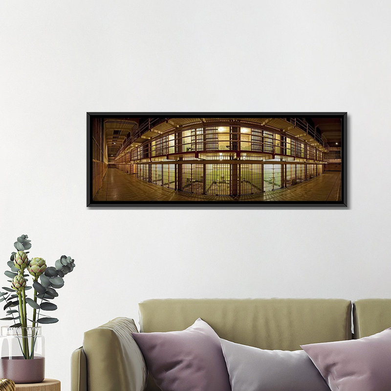 «Panoramic 'Alcatraz Island, San Francisco - reproduction de photo sur toile tendue, H 12 po x l 36 po x P 1,5 po