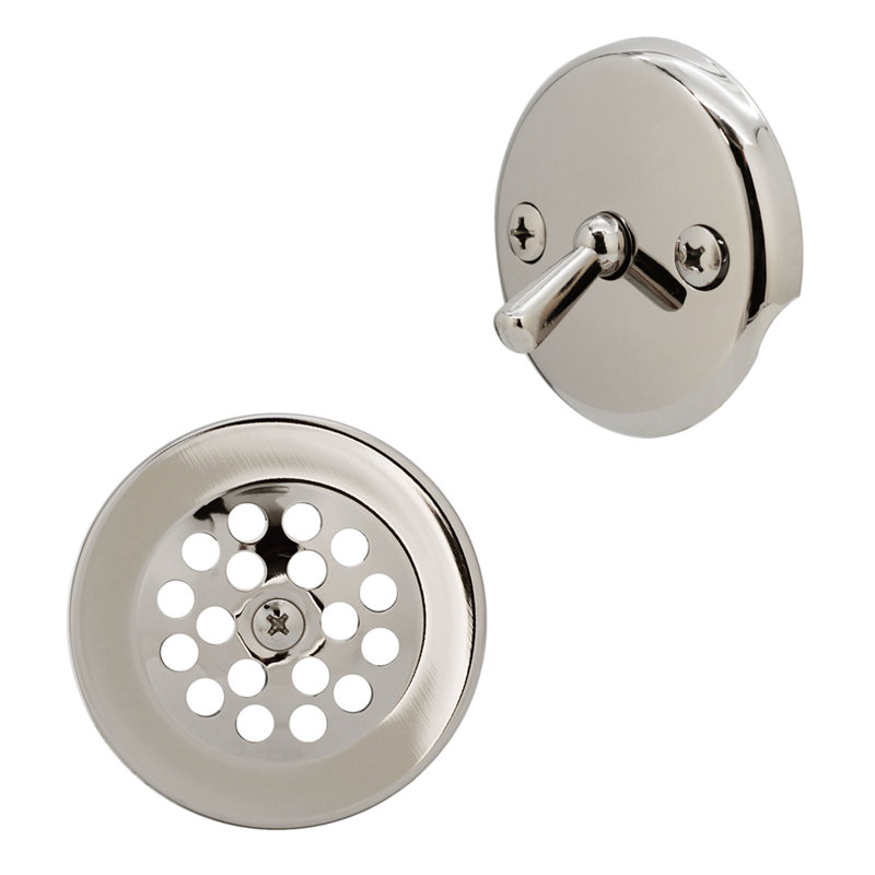3-1/8" Trip Lever Bathtub and Shower Drain Kit with 2-Hole Overflow, Polished Nickel