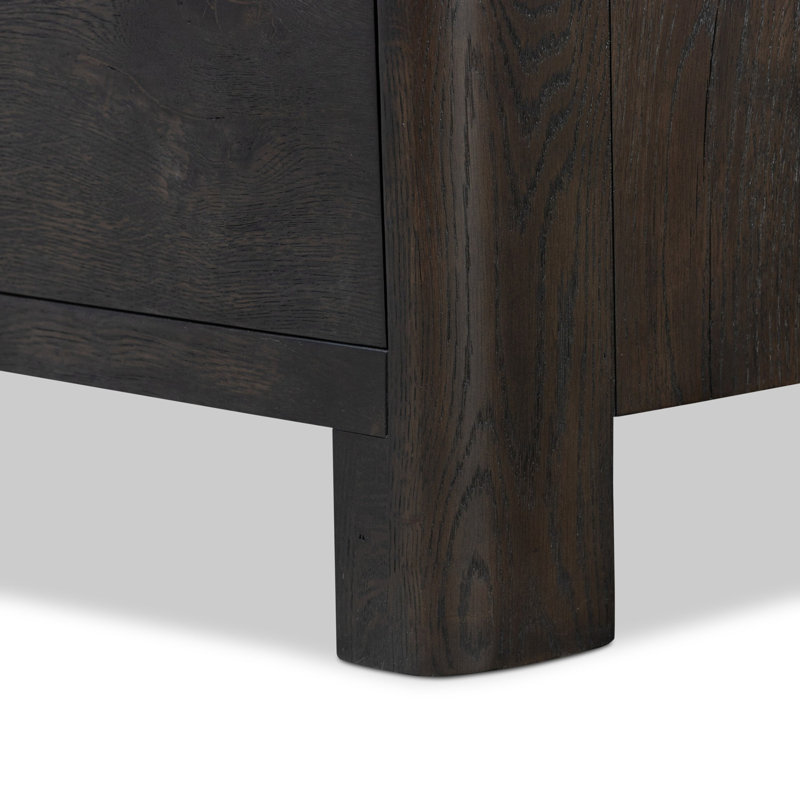 Noeline Nightstand-Smoked Black Oak Veneer, Smoked Black Oak