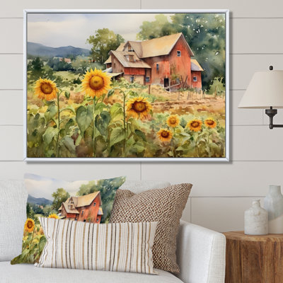 Golden Sunflower At The Farm III - Floral Wall Art