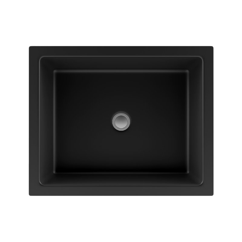 Lexicon Quartz Composite Rectangle Vanity Sink, Black