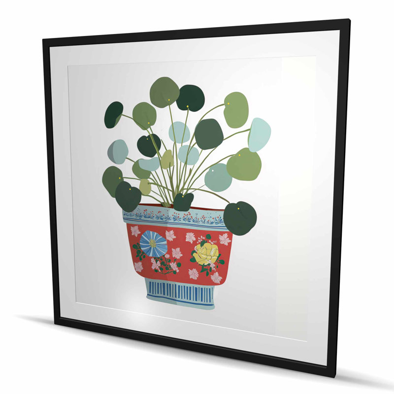 «Peperomia Still Life», reproduction encadrée | Décoration intérieure, H 48 po x l 48 po, Noir