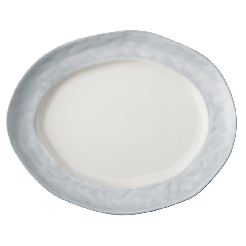 Azores Blue Lagoon Small Oval Platter, 16" L x 16" W x 13" H