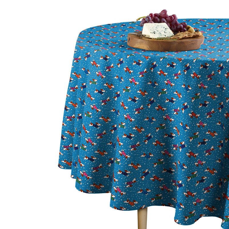 Mason Geometric Round Tablecloth, 102" W x 102" L
