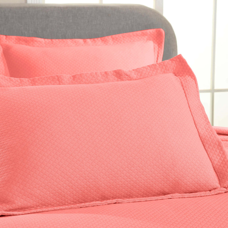 King Coral Reversible Cotton Bedspread Set with Pillow Shams