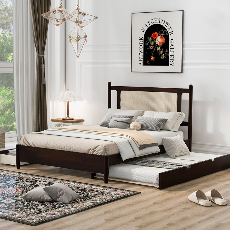 Lit plateforme avec rangement Poler, Espresso