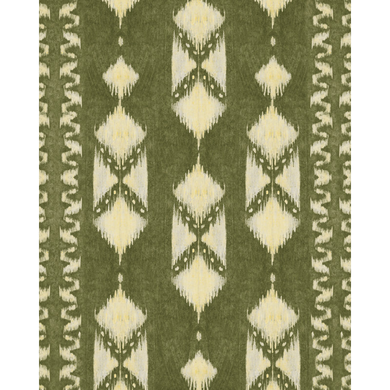 BOHEMIAN IKAT Olive antique, Bleu/beige
