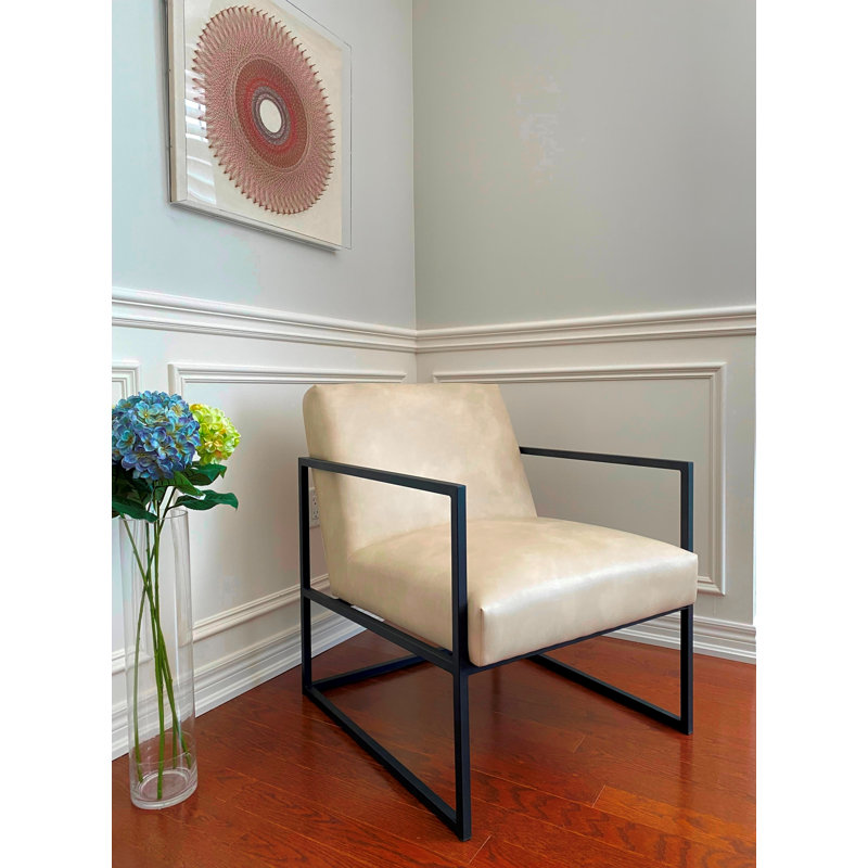 Fauteuil Analiese, Polyuréthane blanc cassé