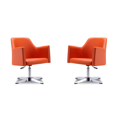 Pelo Vegan Leather Upholstered Swivel Armchair