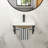 Wall-Mounted Rectangular Ceramic Bathroom Sink With Towel Bar And Overflow