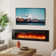 60" Electric Fireplace, Recessed & Wall Mounted Electric Heater - Crystal Stone & Log