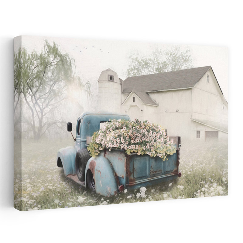 Art floral de printemps abstrait, H 16 po x l 24 po