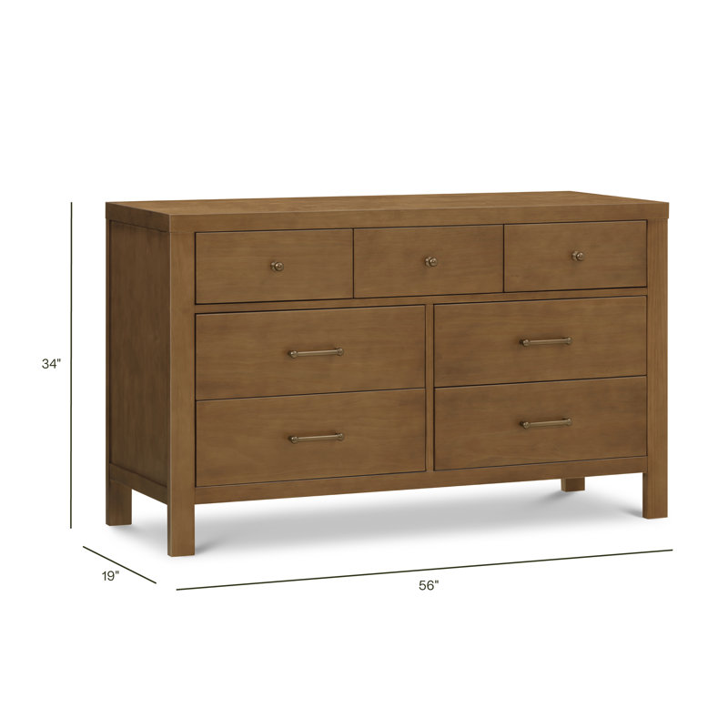 Nantucket 7-Drawer Assembled Dresser, Natural Walnut