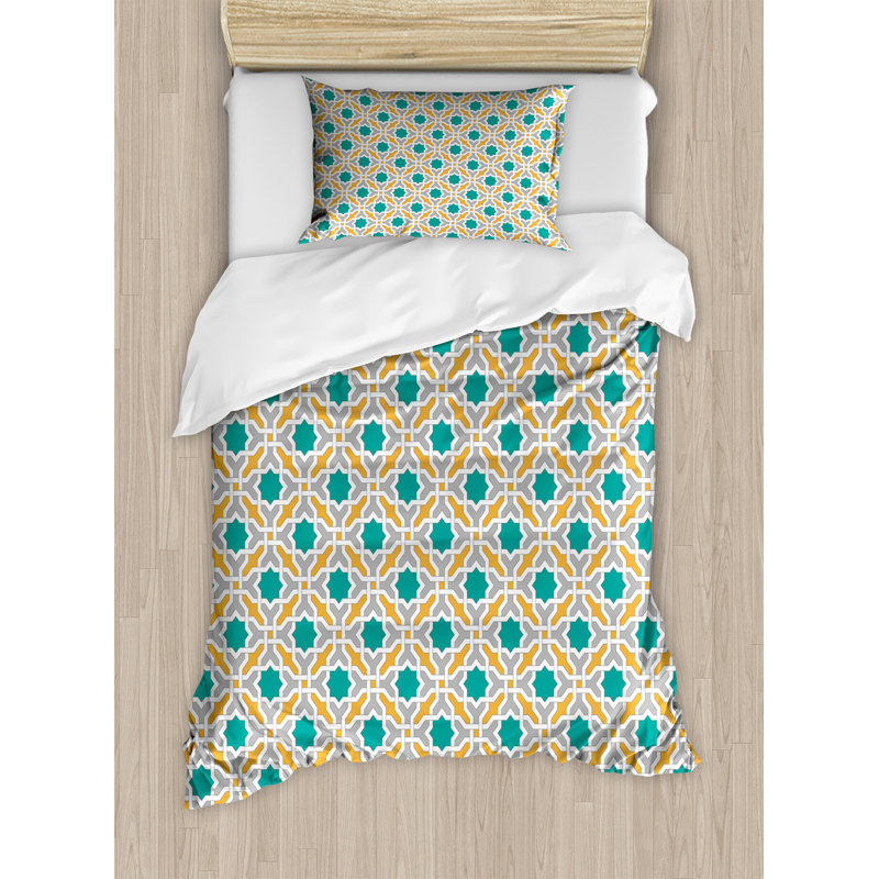 Modern & Contemporary Polyester Dots Duvet Cover, Twin Duvet Cover + 1 Sham, Oriental Eastern Design