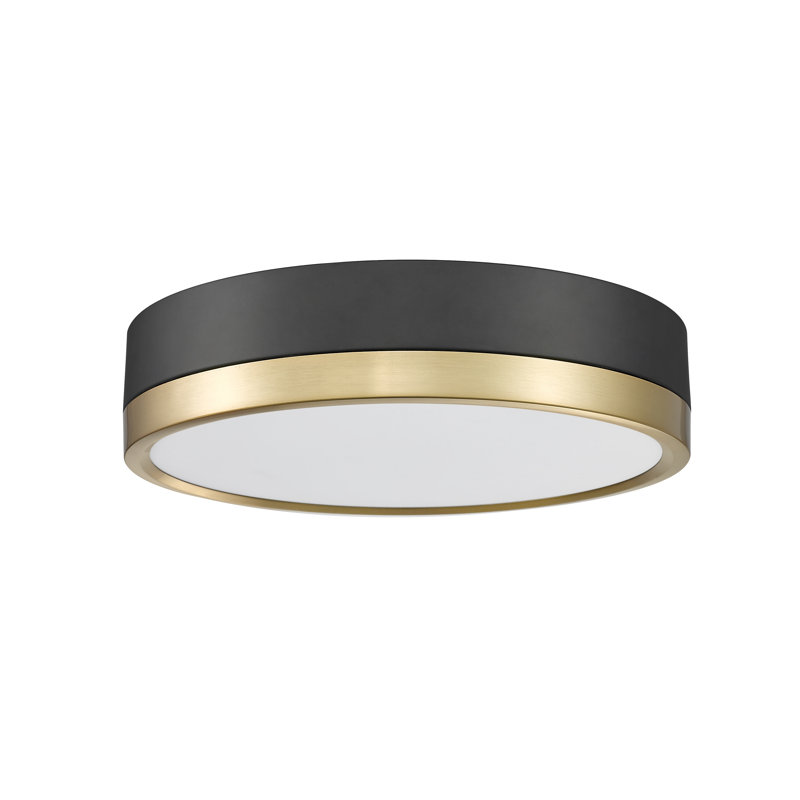 Brexleigh Acrylic LED Flush Mount, Matte Black/Modern Gold
