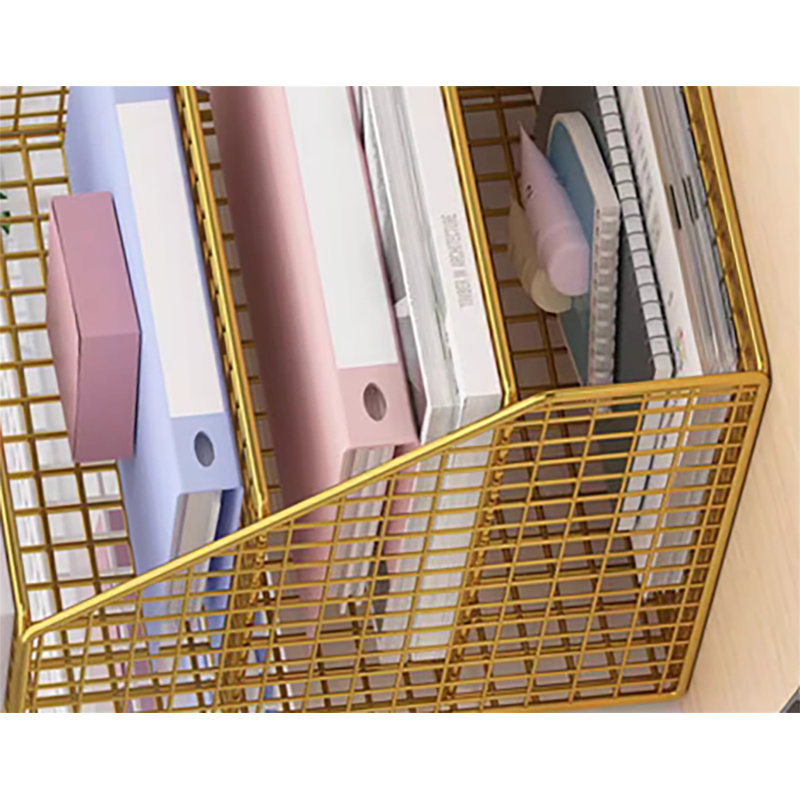 Marketa Metal File Organizer, Gold