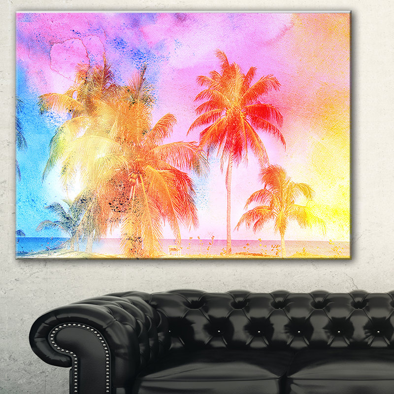 «High -rise Retro Palm Trees», reproduction d'art sur toile tendue, H 20 po x l 20 po x P 1 po