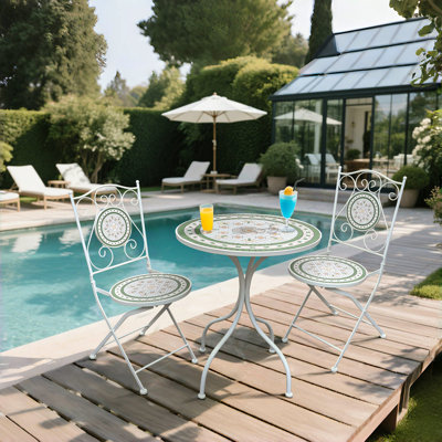 Outdoor Bistro Set for 2 Persons, Small Round Dining Table Set ,Outdoor Table and Chairs Set 