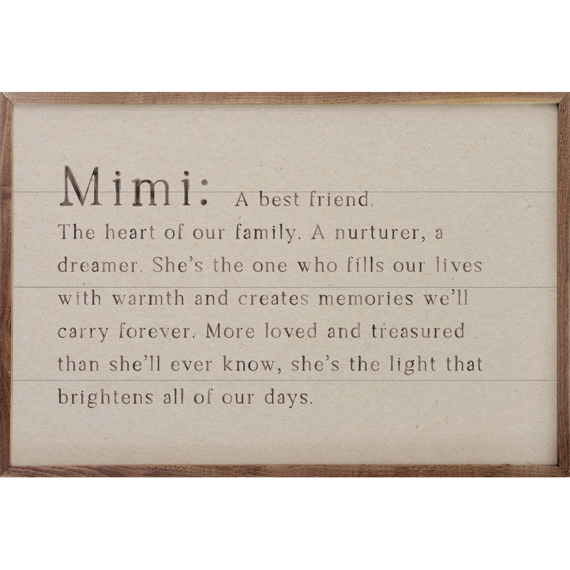 Family Definition Mimi, H 16 po x l 24 po