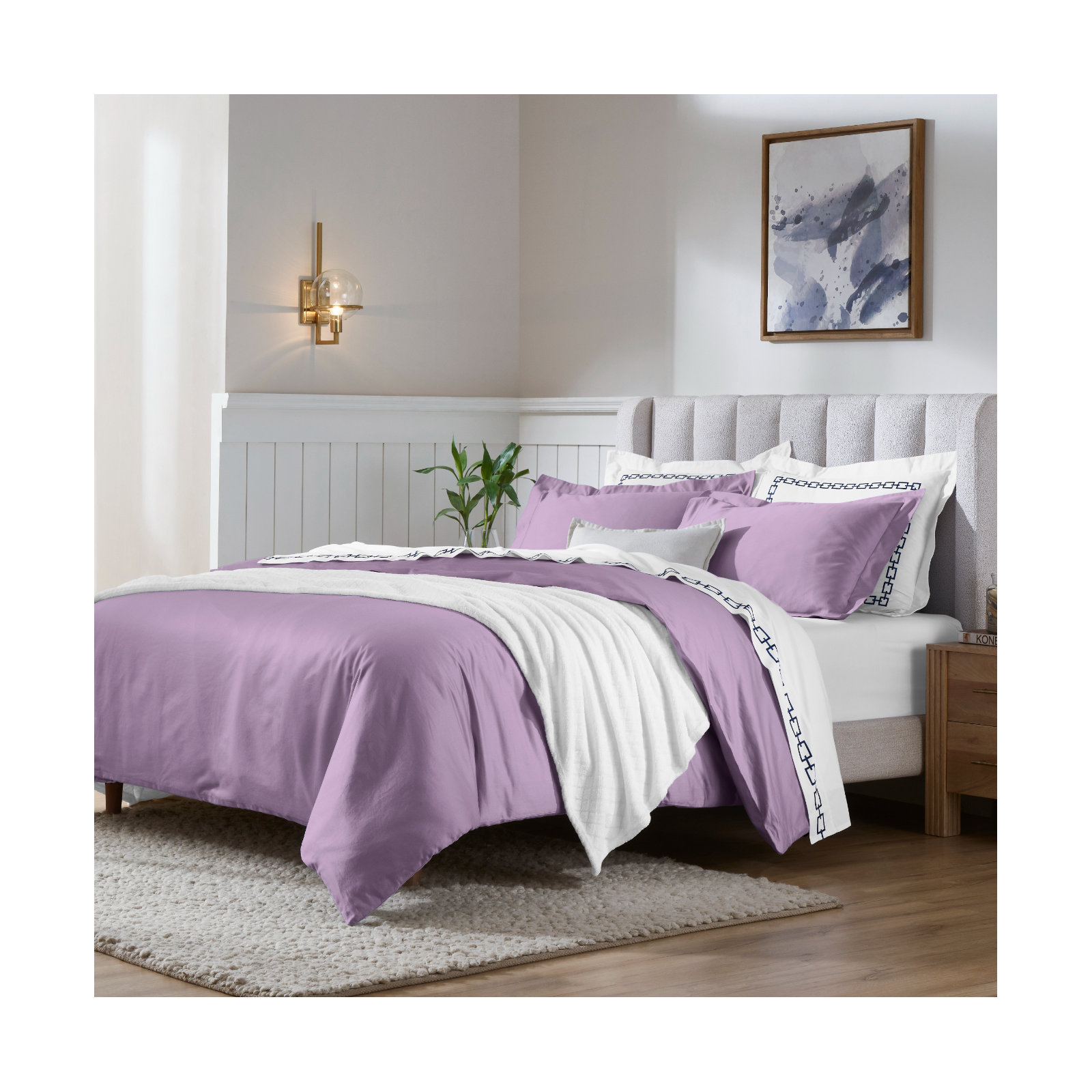 Duvet Cover Set, Wisteria, King/California King Duvet Cover + 2 King Shams