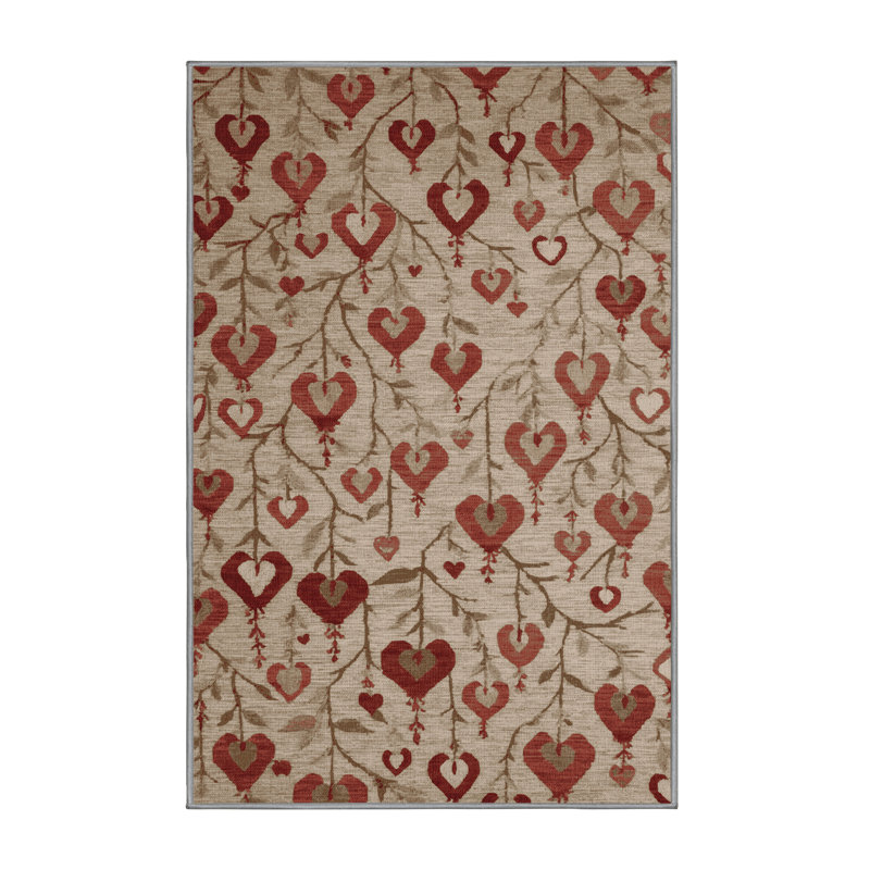 Machine Washable Botanical Gray Area Rug, Rectangle 2' x 3'