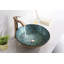 ANZZI Makata 16.5'' Gold/Cyan Mix Tempered Glass Circular Bathroom Sink