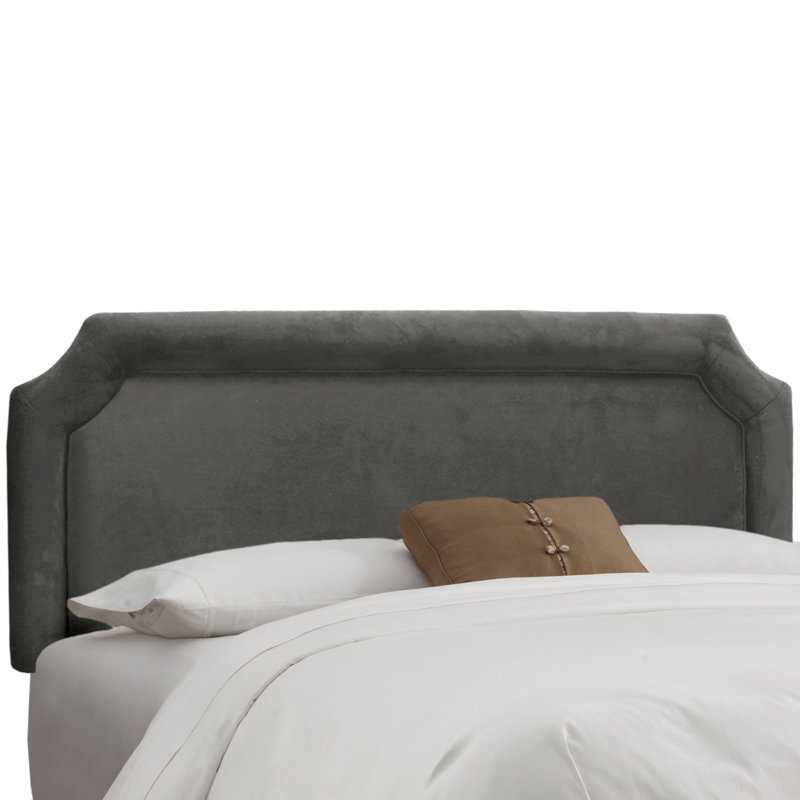 Pocola Upholstered Headboard, Queen, Charcoal Microsuede