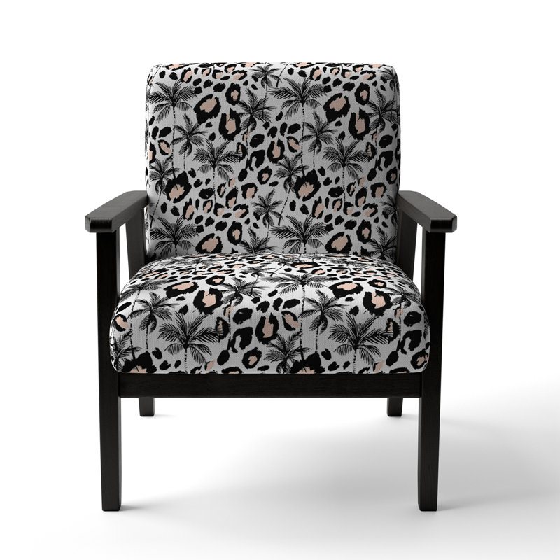 Palmiers noirs - Fauteuil d'appoint rembourré en velours