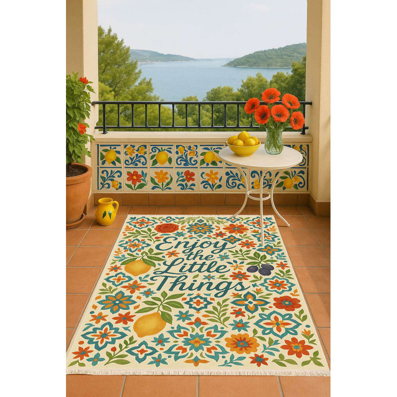 Folk Art Citrus 'Little Things' Kitchen Rug