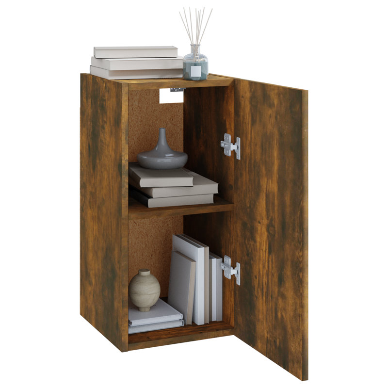 Dorminy H TV Stand, 60cm H x 30.5cm W x 30cm D, Smoked Oak
