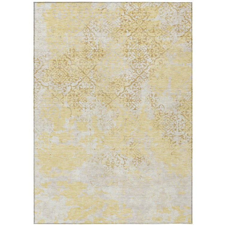 Ziyamet Washable Damask Indoor / Outdoor Rug