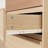 Natural Wood Nightstand With 3 Drawers And  Striped Surface-2004767832