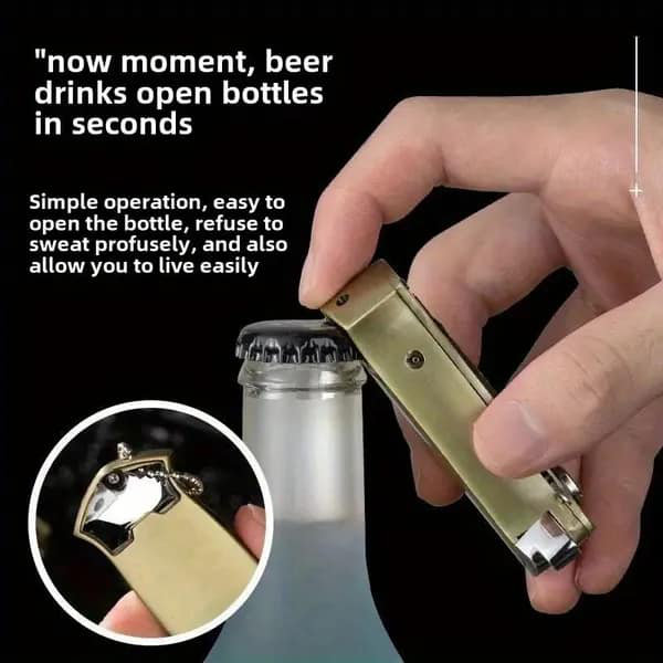 «Briquet de survie en plein air - Flamme butane tactique avec ouvre-bouteille - Cadeau parfait pour la fête des Pères»