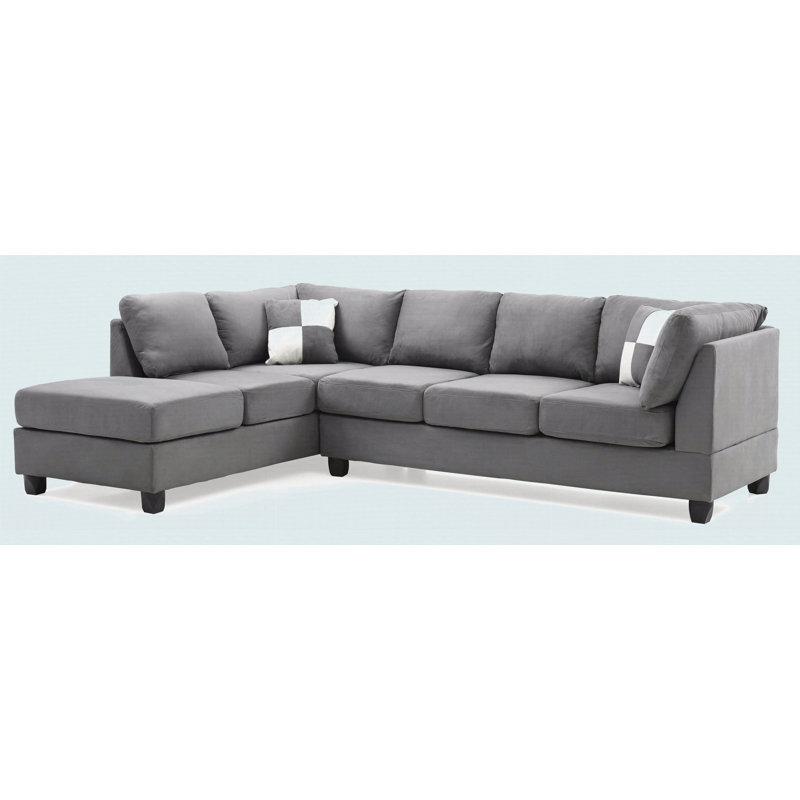 Canapé modulaire moderne avec méridienne, Gris
