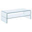 Table basse 43 "en verre transparent avec tablette
