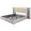 Base de lit Coey Farmhouse avec tête de lit bibliothèque, 4 tiroirs et lampe réglable, 2 supports amovibles-18217444-18217440
