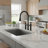 Bridge Kitchen Faucet with 24" Pull-Out Hose & 3-Function Sprayer-121147063