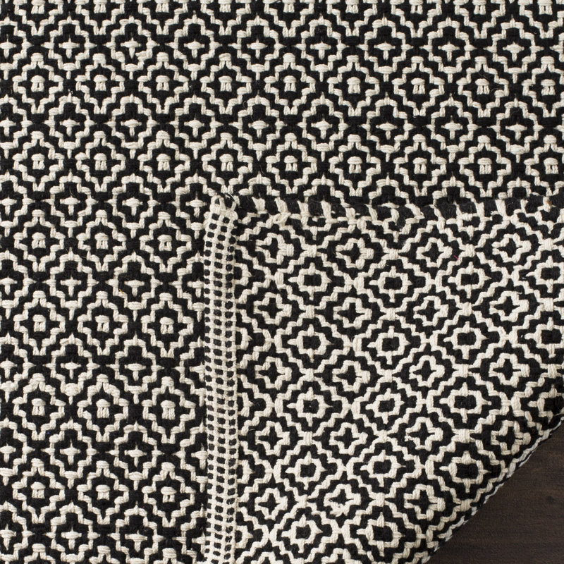 Bester Hand Woven Cotton Geometric Rug, Rectangle 4' x 6'