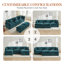 Canapé modulaire en forme de U avec 2 repose-pieds Shamilla - Revêtement en chenille douce et design réversible-1584708396-1584708399