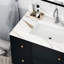 Comptoir de meuble-lavabo en marbre 37 po, comptoir de salle de bain avec lavabo central encastré rectangulaire et dosseret de 4 po de hauteur, comptoir pré-percé, blanc de Carrare avec veines-1264085203
