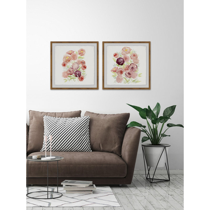 «Rosen Garden III» - Ensemble de 2 cadres photo, H 12 po x l 12 po x P 1,5 po