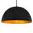 16 Inch Black Pendant Light – 1 Light Dome Shade with Textured Bronze Interior for Kitchen, Island, or Dining Table-450802184