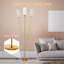 Lampe sur pied rétro en laiton et verre doré | Style minimaliste, température de couleur réglable-14897027