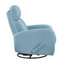 Fauteuil inclinable et oscillant avec mouvement pivotant et revêtement en cuir bleu