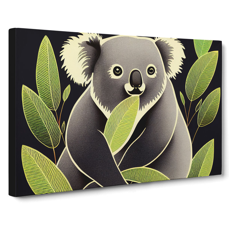 Artistic Koala Bear - Wrapped Canvas, 50cm H x 76cm W x 3cm D