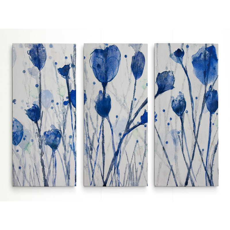 « Blue Day Garden », reproduction d’art sur toile multi-pièces, H 32 po x l 48 po x P 1,5 po