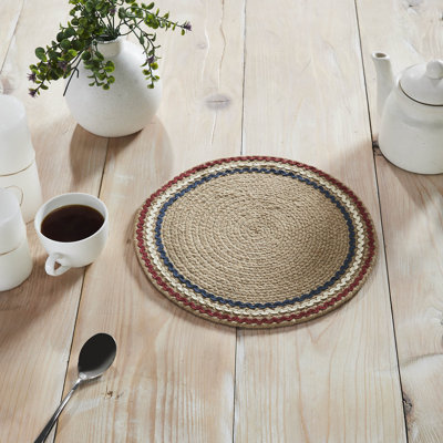 Festive Trivet Rouge Blanc Bleu Ric Rac 12 po