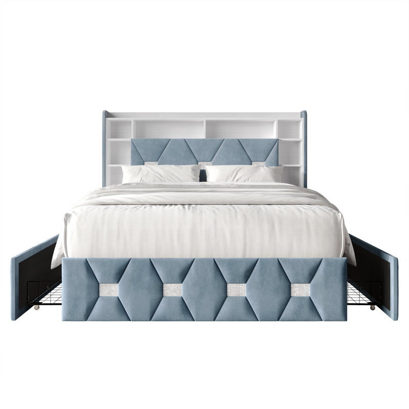 LIT DE BIBLIOTHEQUE PLEINE TAILLE BLEU CLAIR, FULL, LIGHT BLUE
