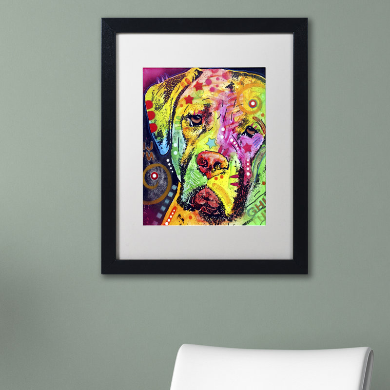 Mastiff II mat sur toile tendue, H 20 po x l 16 po x P 0,5 po, Blanc